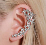 E1428 Silver Rhinestone Ear SINGLE Cuff - Iris Fashion Jewelry