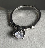 R606 Silver Rhinestone Ring - Iris Fashion Jewelry