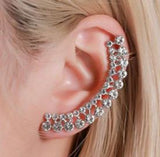 E1329 Silver Rhinestone Ear SINGLE Cuff - Iris Fashion Jewelry