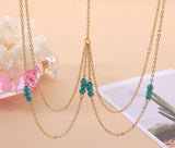 H310 Gold Turquoise Bead Headdress - Iris Fashion Jewelry