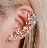 E1096 Silver Rhinestone Ear SINGLE Cuff - Iris Fashion Jewelry