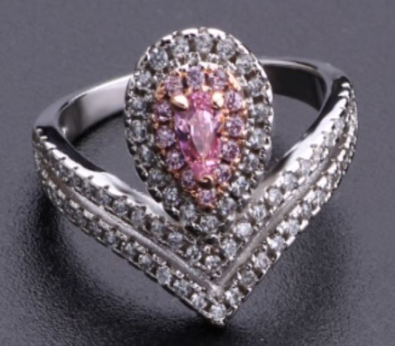 R379 Silver Pink Gem Rhinestones Ring - Iris Fashion Jewelry