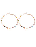 E1268 Gold Seed Bead Hoop Earrings - Iris Fashion Jewelry