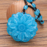 N1979 Fashion Blue Bead Flower Necklace with FREE Earrings - Iris Fashion Jewelry