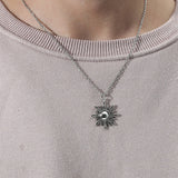 N2204 Silver Sun Necklace FREE Earrings - Iris Fashion Jewelry