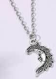 N2203 Silver Decorated Moon Necklace FREE Earrings - Iris Fashion Jewelry
