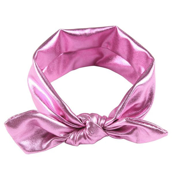 H331 Metallic Light Pink Rabbit Ears Head Band - Iris Fashion Jewelry