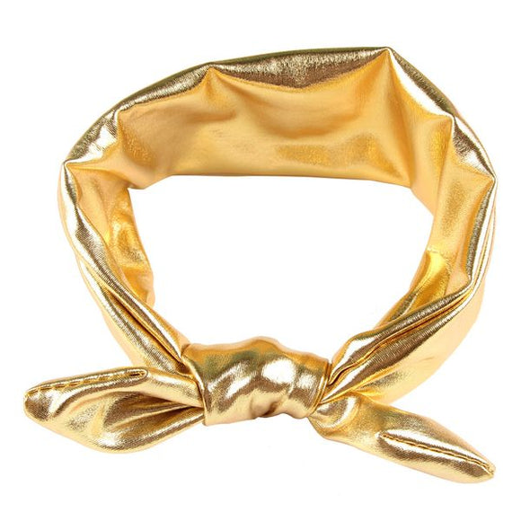 H332 Metallic Gold Rabbit Ears Head Band - Iris Fashion Jewelry