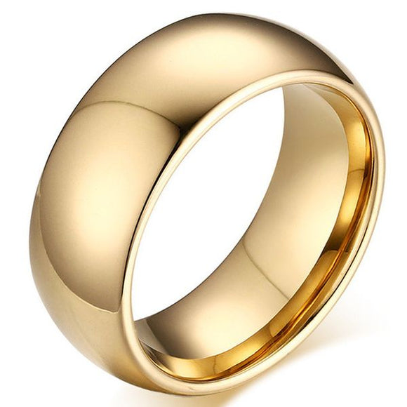 R440 Gold Thick Titanium & Stainless Steel Ring - Iris Fashion Jewelry