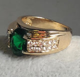 R338 Gold Green Gemstone Ring - Iris Fashion Jewelry