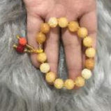 B1268 Beige/Yellow Crackle Glass Bead Bracelet - Iris Fashion Jewelry