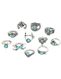 RS02 Silver Color 11 pc. Ring Set - Iris Fashion Jewelry