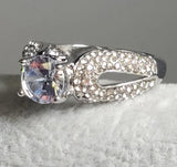 R337 Silver Multi Rhinestone Ring - Iris Fashion Jewelry