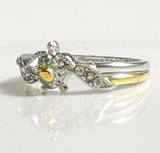 R282 Silver & Gold Mommy & Baby Turtle Ring - Iris Fashion Jewelry