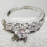 R730 Silver Gemstone Rhinestone Ring - Iris Fashion Jewelry