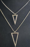 N2023 Silver Black Triangle Rhinestone Necklace with FREE Earrings - Iris Fashion Jewelry