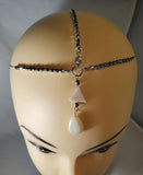 H263 Silver Bead Shimmer Acrylic Triangle Gem Headdress - Iris Fashion Jewelry