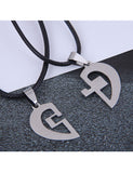 N1816 Silver Heart Cross Prayer Friendship Necklace with FREE Earrings (2 NECKLACES) - Iris Fashion Jewelry