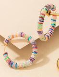 E327 Gold Multi Color Soft Bead Hoop Earrings - Iris Fashion Jewelry