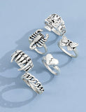 RS87 Silver Color 6 pc. Ring Set - Iris Fashion Jewelry