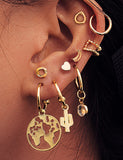 E975 Silver Earring Set 9 Piece - Iris Fashion Jewelry
