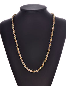 N1779 Gold Twisted Chain Necklace with FREE EARRINGS - Iris Fashion Jewelry