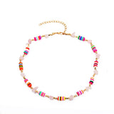 N2102 Colorful Soft Beads Stone Necklace with FREE Earrings - Iris Fashion Jewelry