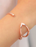 B1049 Rose Gold Open C Shape Bracelet - Iris Fashion Jewelry