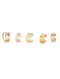 E497 Gold Ear Cuff Earring Set 5 Piece - Iris Fashion Jewelry