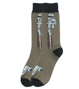 SF792 Brown Adjustable Wrench Plumber Socks - Iris Fashion Jewelry