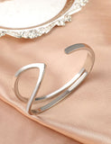 B1164 Silver Open C Shape Bracelet - Iris Fashion Jewelry