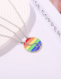 N981 Silver Rainbow Yin Yang Friendship Necklace with FREE Earrings (2 NECKLACES) - Iris Fashion Jewelry
