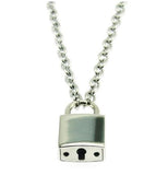 N1162 Silver Padlock & Key Chain Necklace with FREE EARRINGS - Iris Fashion Jewelry