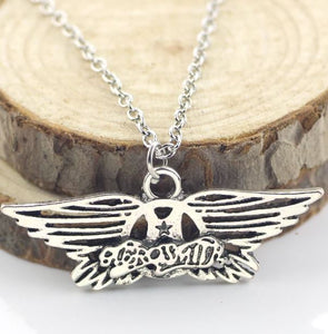 AZ398 Silver Winged Band Necklace with FREE EARRINGS