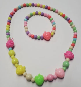 L469 Colorful Strawberries Necklace & Bracelet Set - Iris Fashion Jewelry