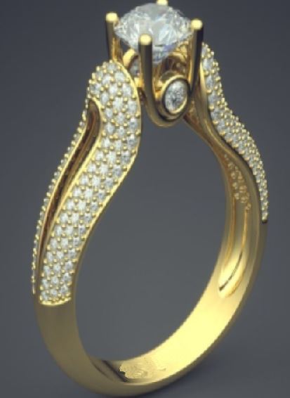 R341 Gold Multi Rhinestone Ring - Iris Fashion Jewelry