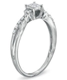R195 Silver 4 Gem Square Rhinestone Ring - Iris Fashion Jewelry