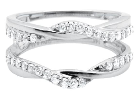 R254 Silver Twisted Rhinestone Ring - Iris Fashion Jewelry