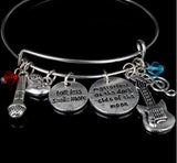 B679 Silver Talk Less Smile More Music Bracelet - Iris Fashion Jewelry