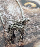 AZ11 Silver Howling Wolf Necklace with Free Earrings - Iris Fashion Jewelry