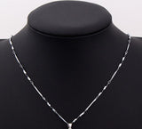 N868 Silver Dainty Swirl Rhinestone Necklace with FREE Earrings - Iris Fashion Jewelry