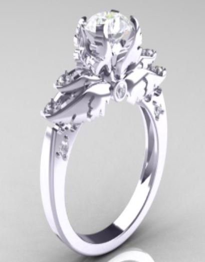 R602 Silver Tiered Rhinestone Ring - Iris Fashion Jewelry