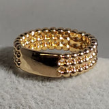 R511 Rose Gold Textured Band Ring - Iris Fashion Jewelry