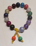 B1286 Multi Color Crackle Glass Bead Bracelet - Iris Fashion Jewelry