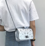 PB159 Silver Geometric Design Shoulder Bag - Iris Fashion Jewelry