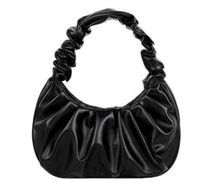 PB153 Black Scrunched Design Purse - Iris Fashion Jewelry