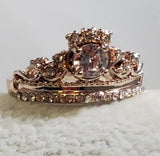 R37 Rose Gold Tiara Rhinestone Ring - Iris Fashion Jewelry