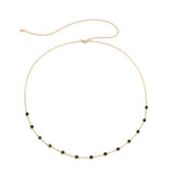 B1108 Gold Green Gem Body Chain - Iris Fashion Jewelry