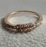 R501 Rose Gold Rhinestone Ring - Iris Fashion Jewelry