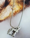 AZ11 Silver Howling Wolf Necklace with Free Earrings - Iris Fashion Jewelry